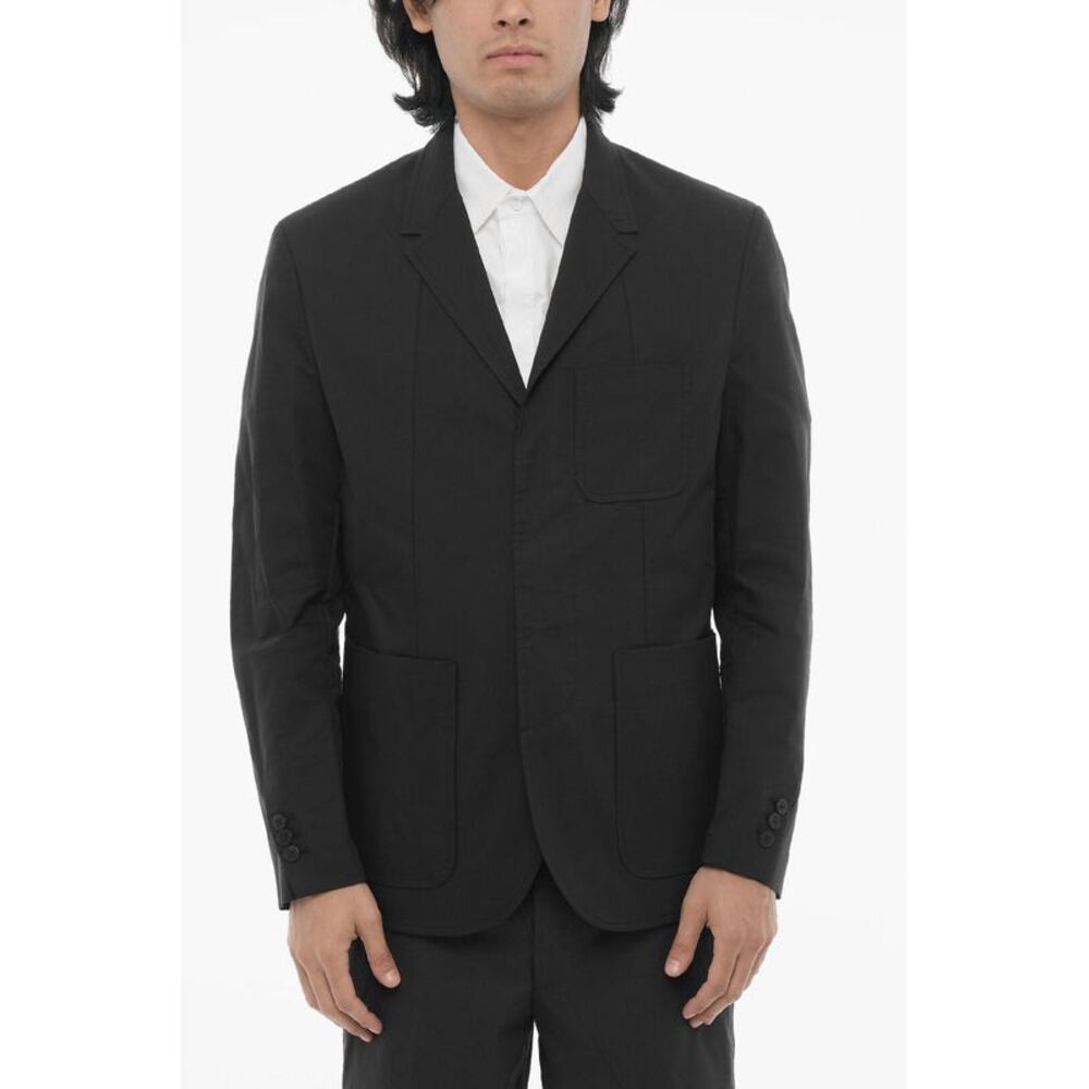 Slim Fit Unlined Jacket with Patch Pockets